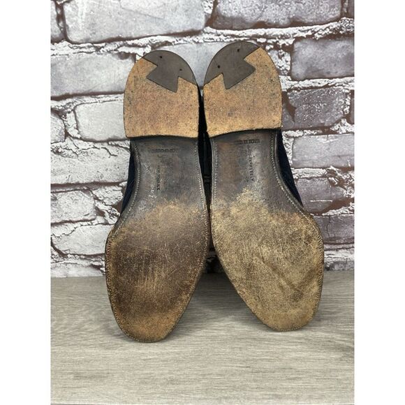 Saks Fifth Ave Blue Suede Leather Wingtip Oxfords Lace Up Shoes Men’s 8M US/41EU - Picture 8 of 16